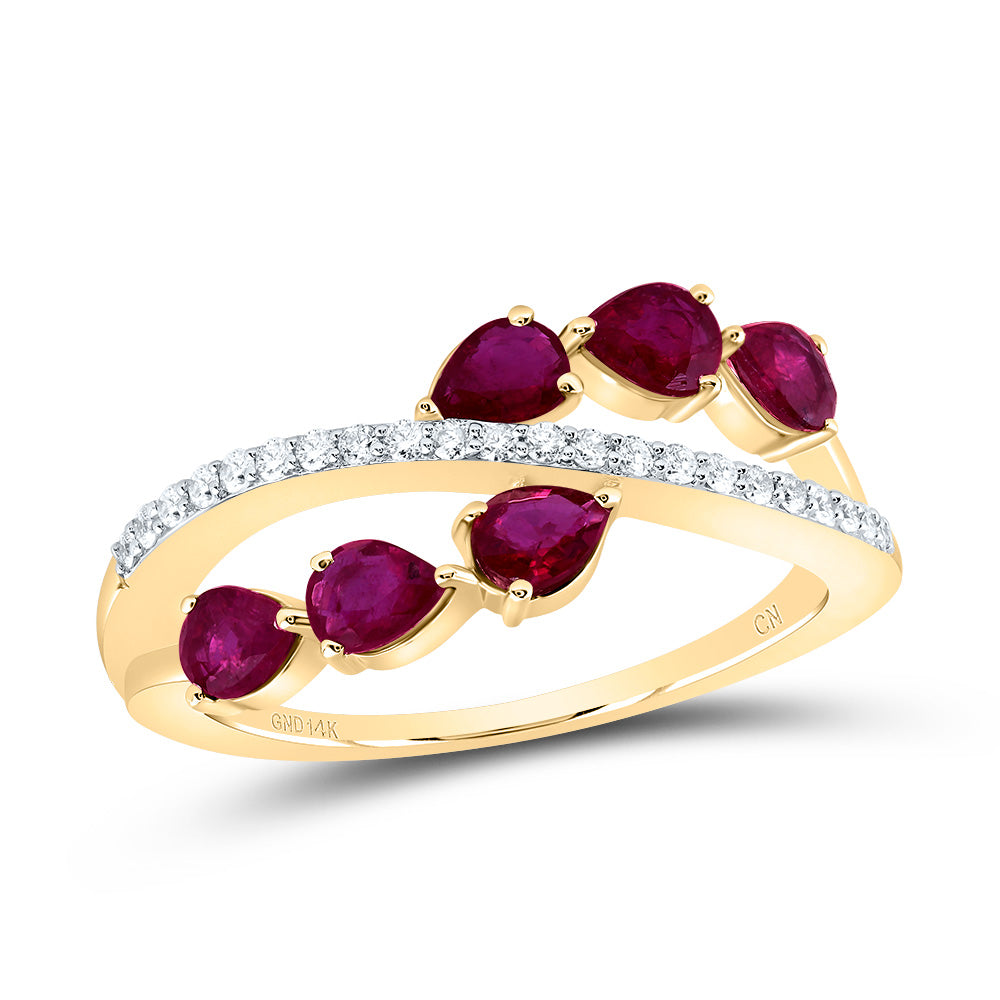 1/8CTW-DIA CN 1CTW PS-RUBY NAT GEM FASHION RING
