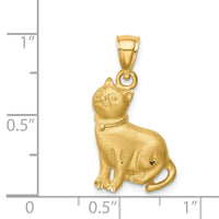 Load image into Gallery viewer, 14K Diamond-cut Cat Pendant

