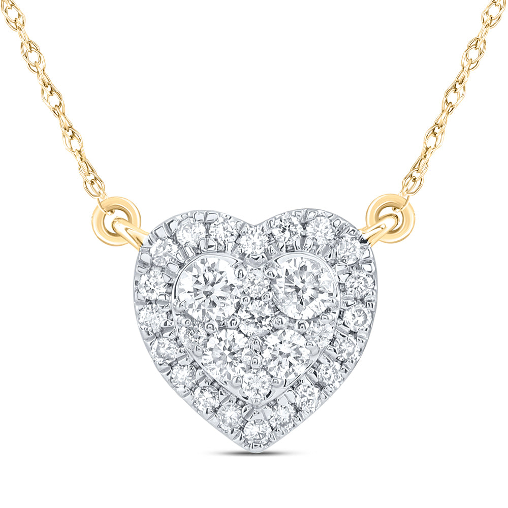 1/3CTW-DIA CN FASHION HEART NECKLACE (18 INCH)