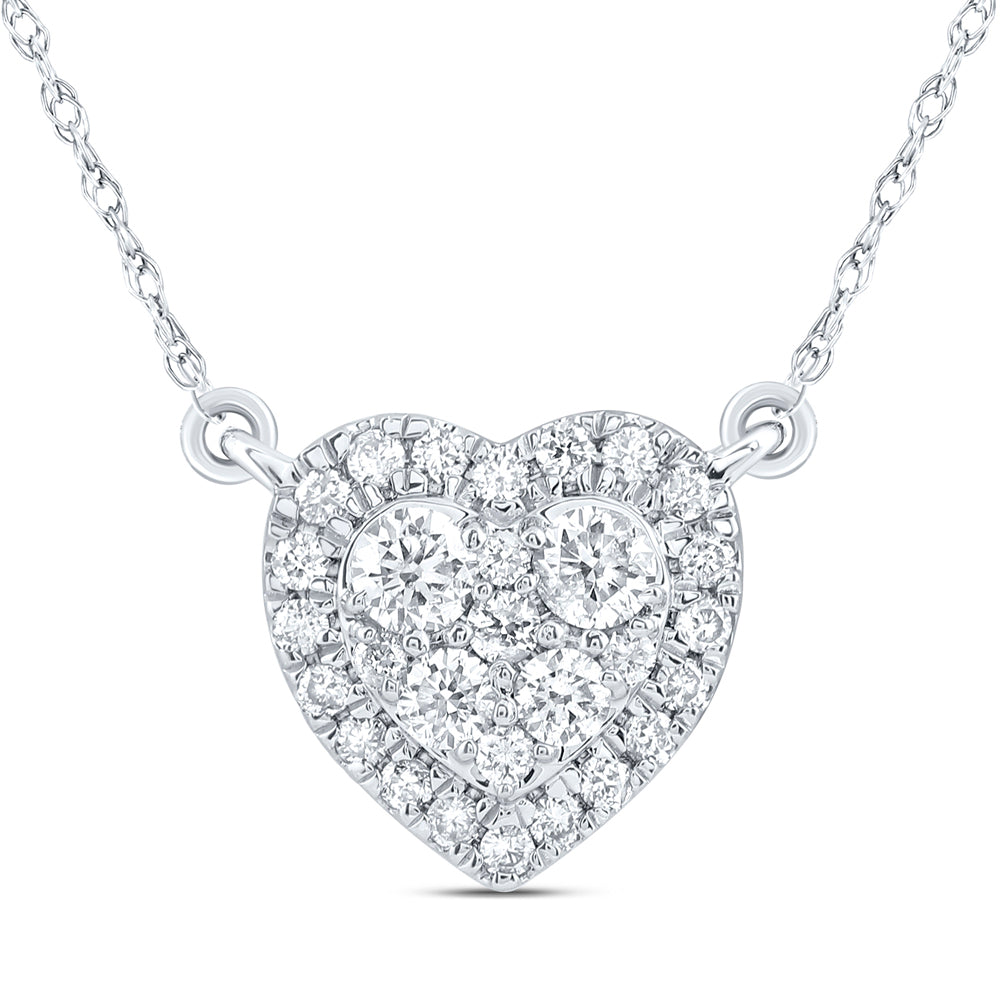 1/3CTW-DIA CN FASHION HEART NECKLACE (18 INCH)