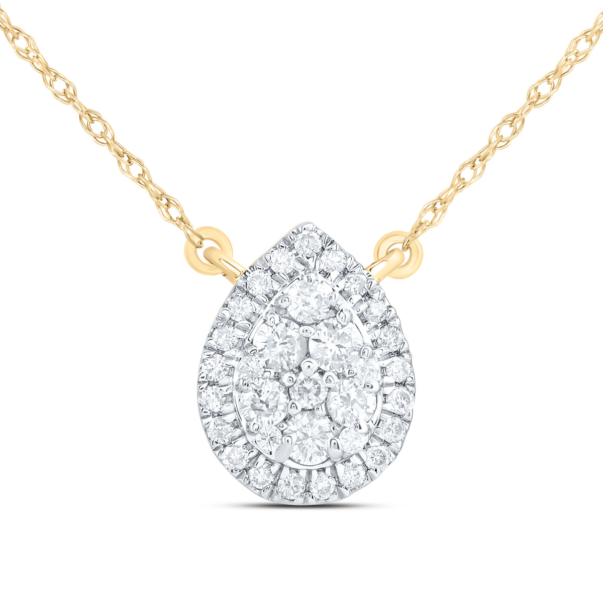 1/3CTW-DIA CN FASHION PEAR NECKLACE (18 INCH)