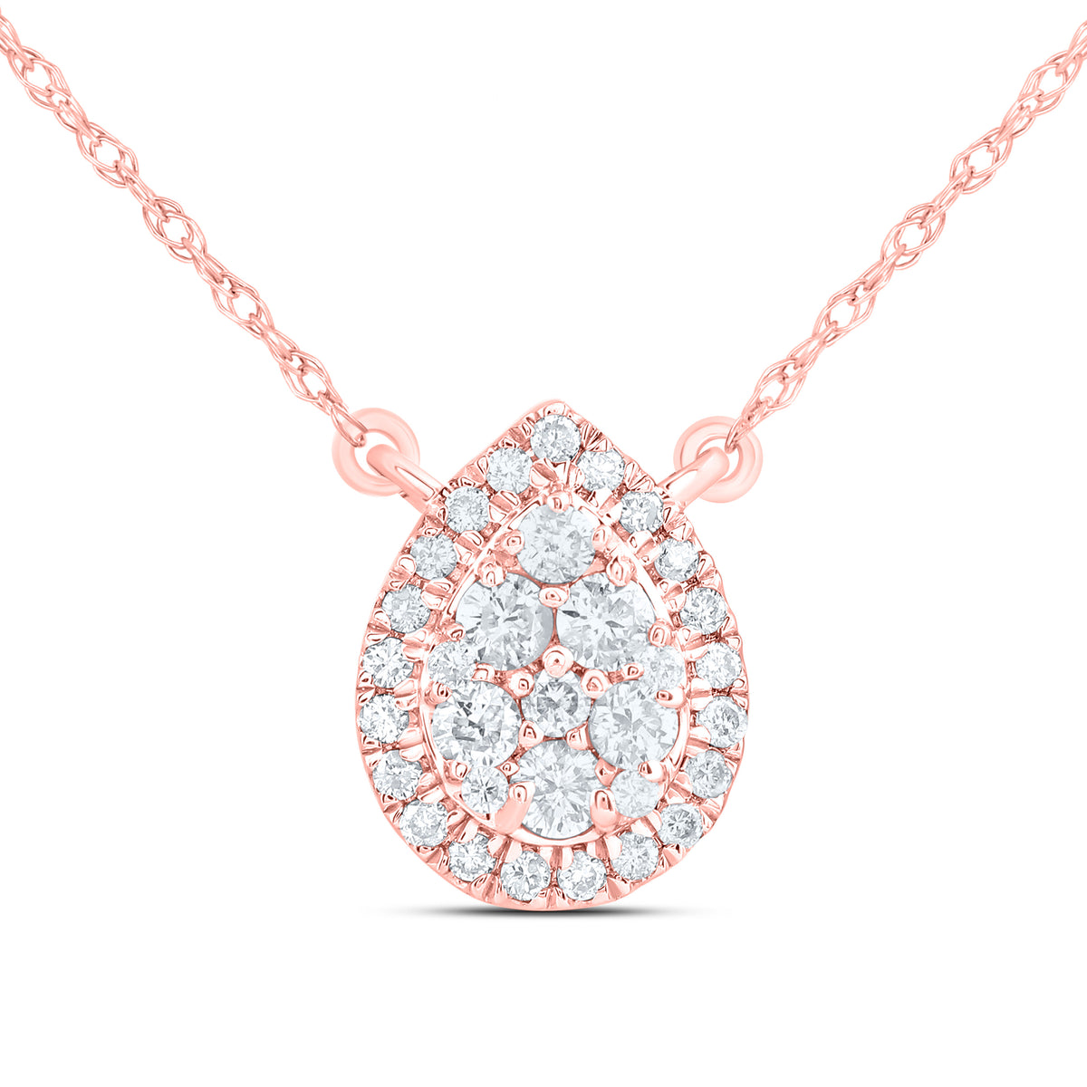 1/3CTW-DIA CN FASHION PEAR NECKLACE (18 INCH)