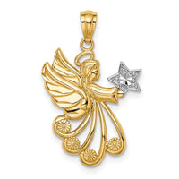 Load image into Gallery viewer, 14K w/Rhodium D/C Angel with a Star
