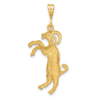 Load image into Gallery viewer, 14k Satin Diamond-cut Aries Zodiac Charm
