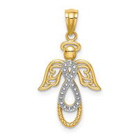 Load image into Gallery viewer, 14K W/Rhodium Infinity Angel Pendant
