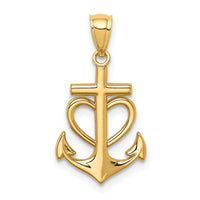 Load image into Gallery viewer, 14K Anchor with Heart Pendant
