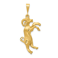 Load image into Gallery viewer, 14k Satin Diamond-cut Aries Zodiac Charm

