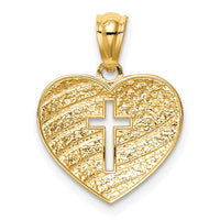 Load image into Gallery viewer, 14K w/Rhodium US Flag With Cross Heart Pendant
