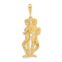 Load image into Gallery viewer, 14k Satin Diamond-cut Gemini Zodiac Charm
