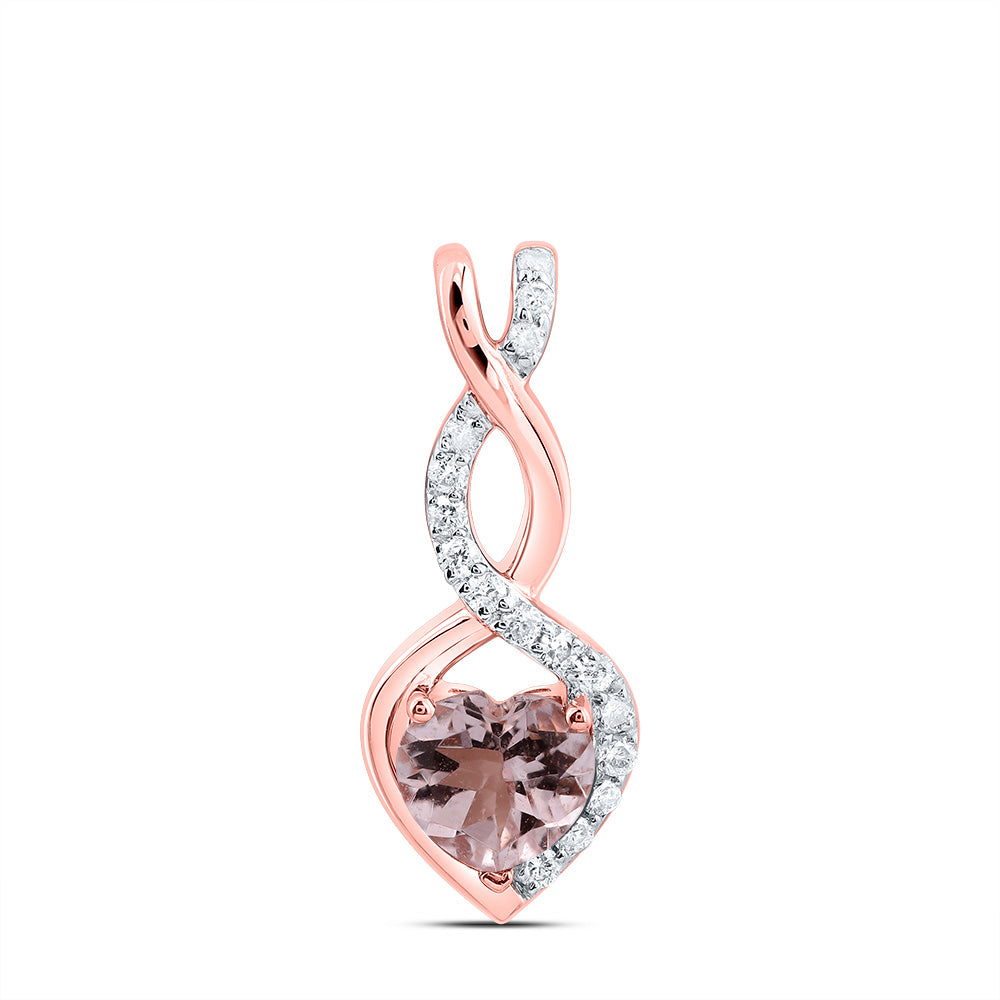 1/10CTW-DIA CN 5 MM HEART-MOR NAT GEM PENDANT
