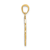 Load image into Gallery viewer, 14K and White Rhodium Polished Double Heart Pendant
