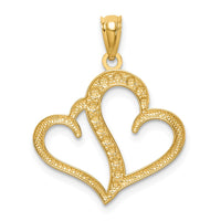 Load image into Gallery viewer, 14K and White Rhodium Polished Double Heart Pendant
