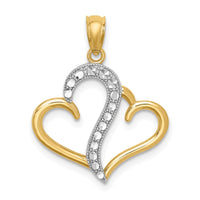 Load image into Gallery viewer, 14K and White Rhodium Polished Double Heart Pendant
