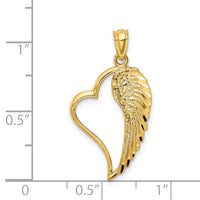 Load image into Gallery viewer, 14K Polished Heart and Wing Pendant
