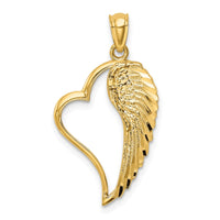 Load image into Gallery viewer, 14K Polished Heart and Wing Pendant
