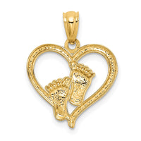 Load image into Gallery viewer, 14K Baby Feet in a Heart Pendant
