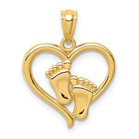 Load image into Gallery viewer, 14K Baby Feet in a Heart Pendant
