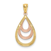 Load image into Gallery viewer, 14K Two-tone with White Rhodium D/C Teardrop Pendant
