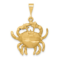Load image into Gallery viewer, 14k Satin Diamond-cut Cancer Zodiac Charm
