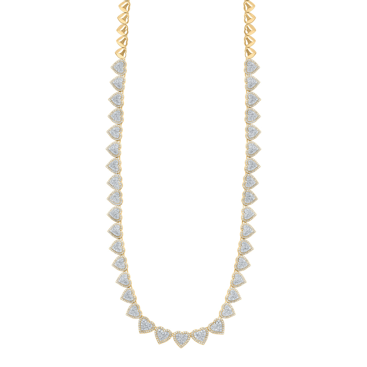 4CTW-DIA NK FASHION HEART NECKLACE (17 INCH)