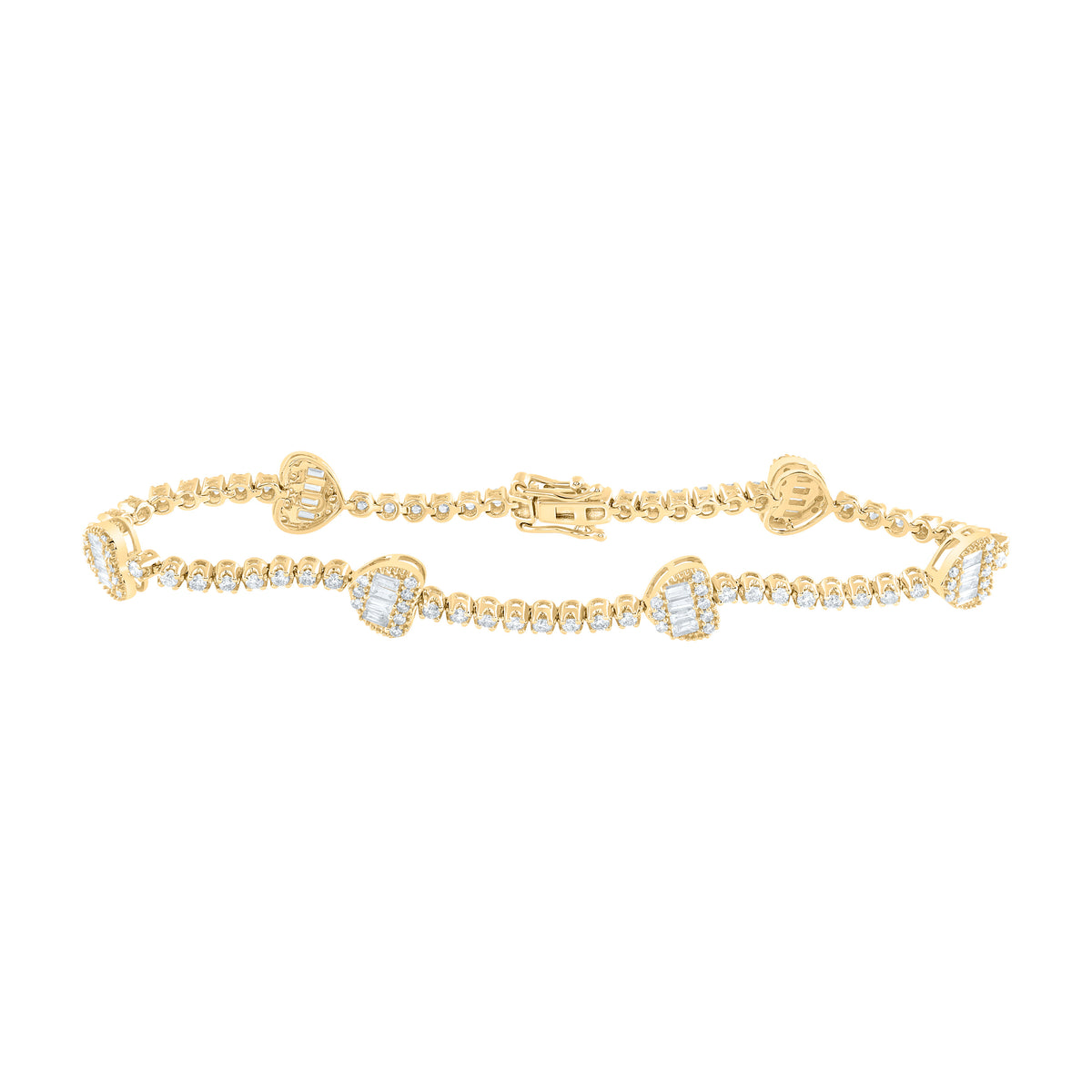 1 7/8CTW-DIA NK FASHION HEART BRACELET (7 INCH)