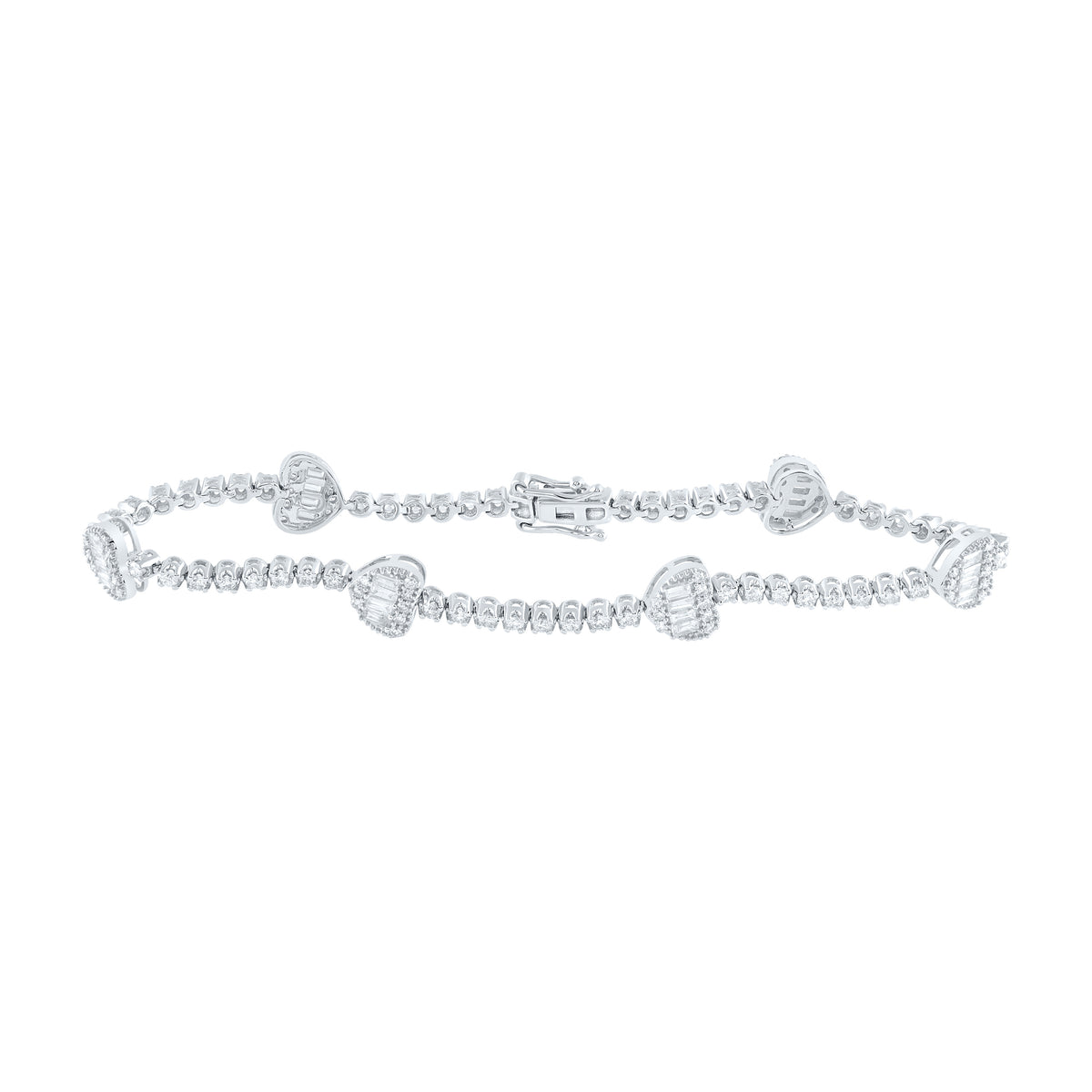 1 7/8CTW-DIA NK FASHION HEART BRACELET (7 INCH)