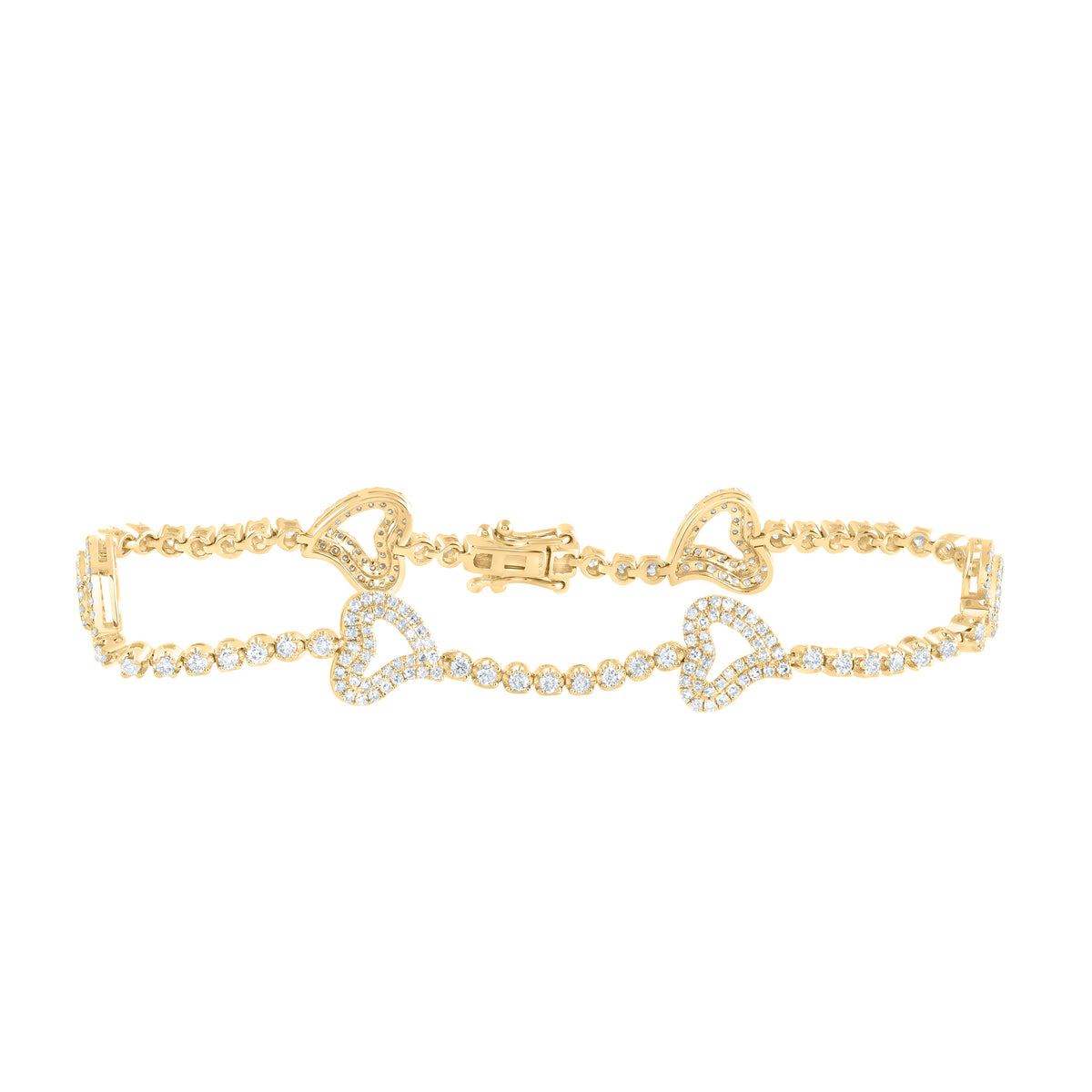 2 CTW-DIA NK FASHION HEART BRACELET (7 INCH)
