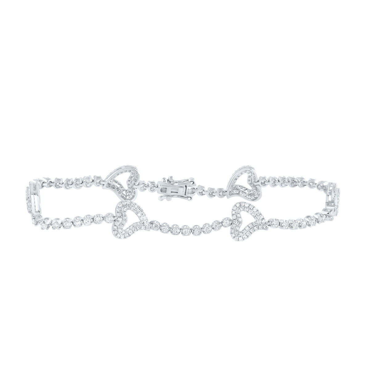 2 CTW-DIA NK FASHION HEART BRACELET (7 INCH)
