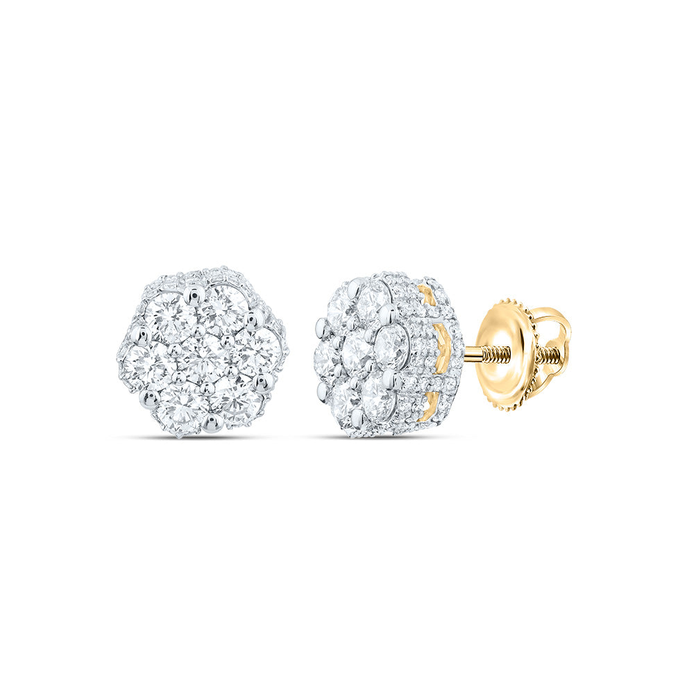 1 1/4CTW-DIA ANA M FASHION FLOWER STUD  EARRING