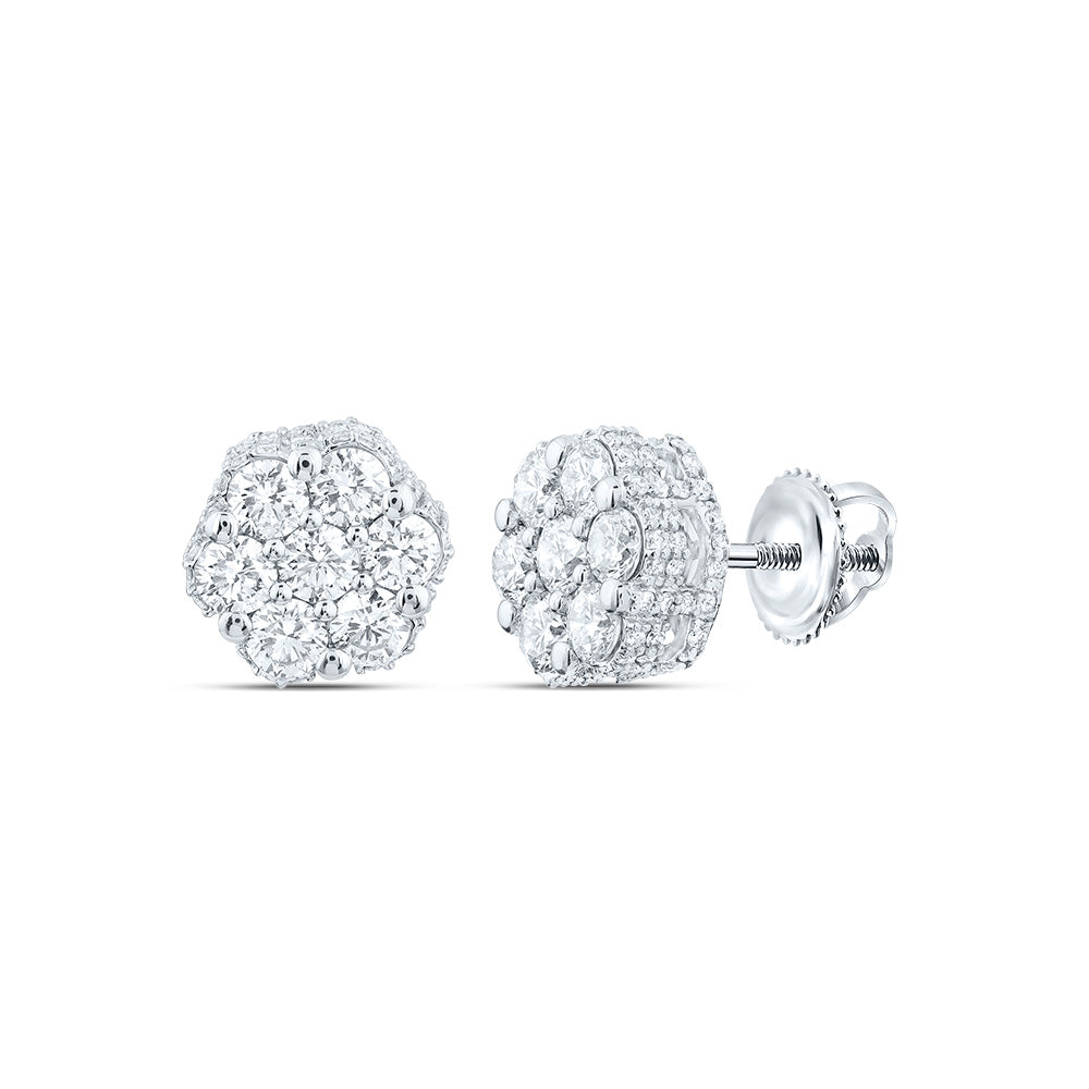 1 1/4CTW-DIA ANA M FASHION FLOWER STUD  EARRING
