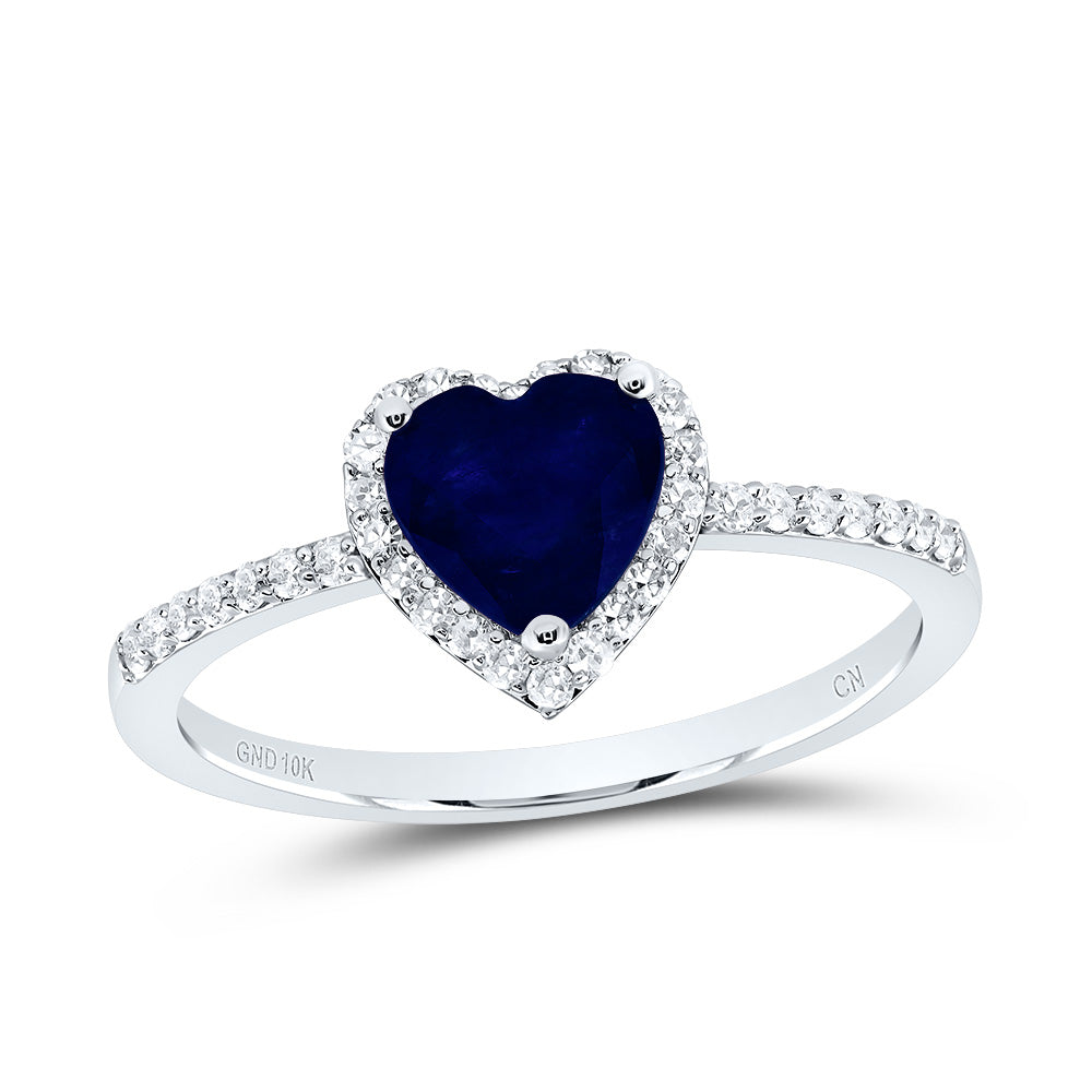 1/5CTW-DIA CN 6X6MM HS-BS NAT GEM HEART RING