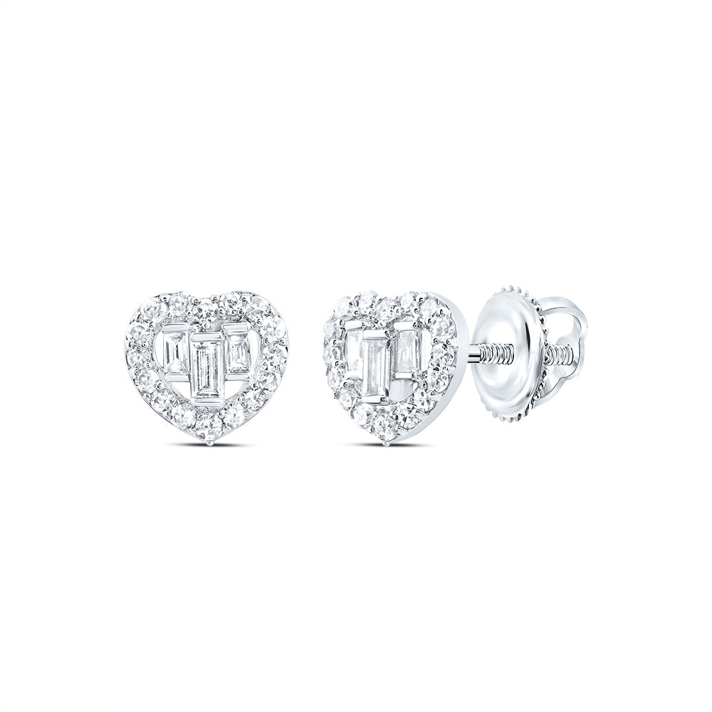 1/6CTW-DIA CN GIFT HEART EARRING