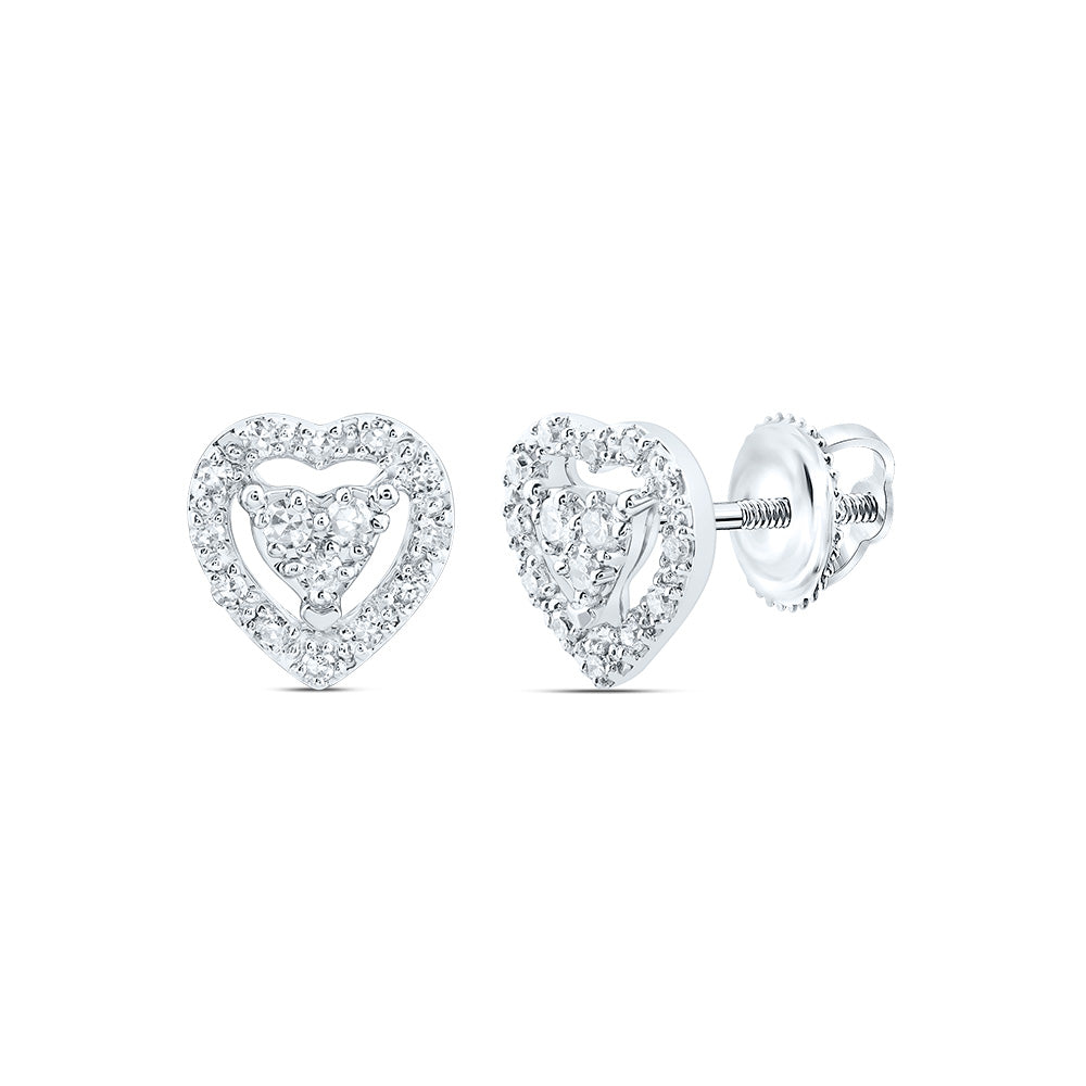 1/10CTW-DIA CN GIFT HEART EARRING