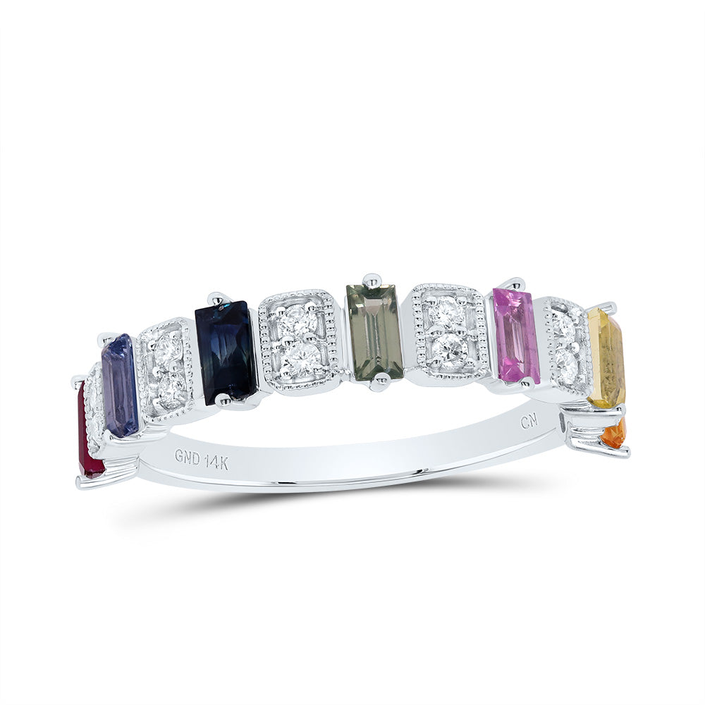 1/6CTW-DIA CN 1CT BAG-NAT GEM MULTI CLR SAPPHIRE RING