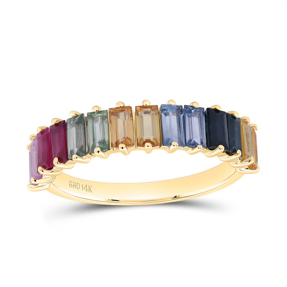 2CTW BAG-NAT GEM MULTI CLR SAPPHIRE RING