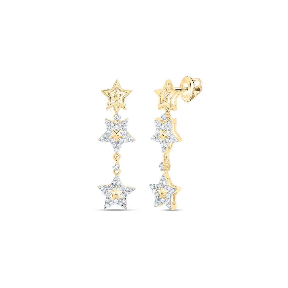 1/4CTW-DIA P1 GIFT STAR DANGLING EARRING