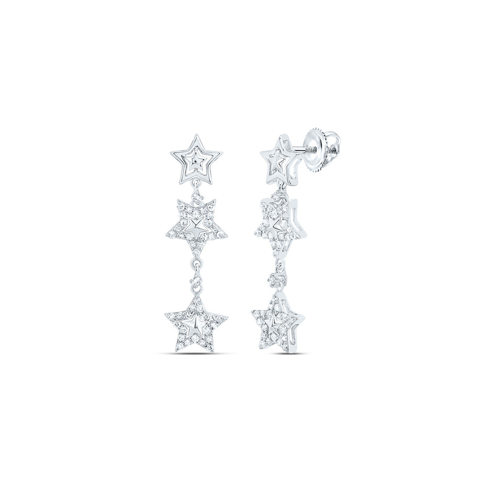 1/4CTW-DIA P1 GIFT STAR DANGLING EARRING