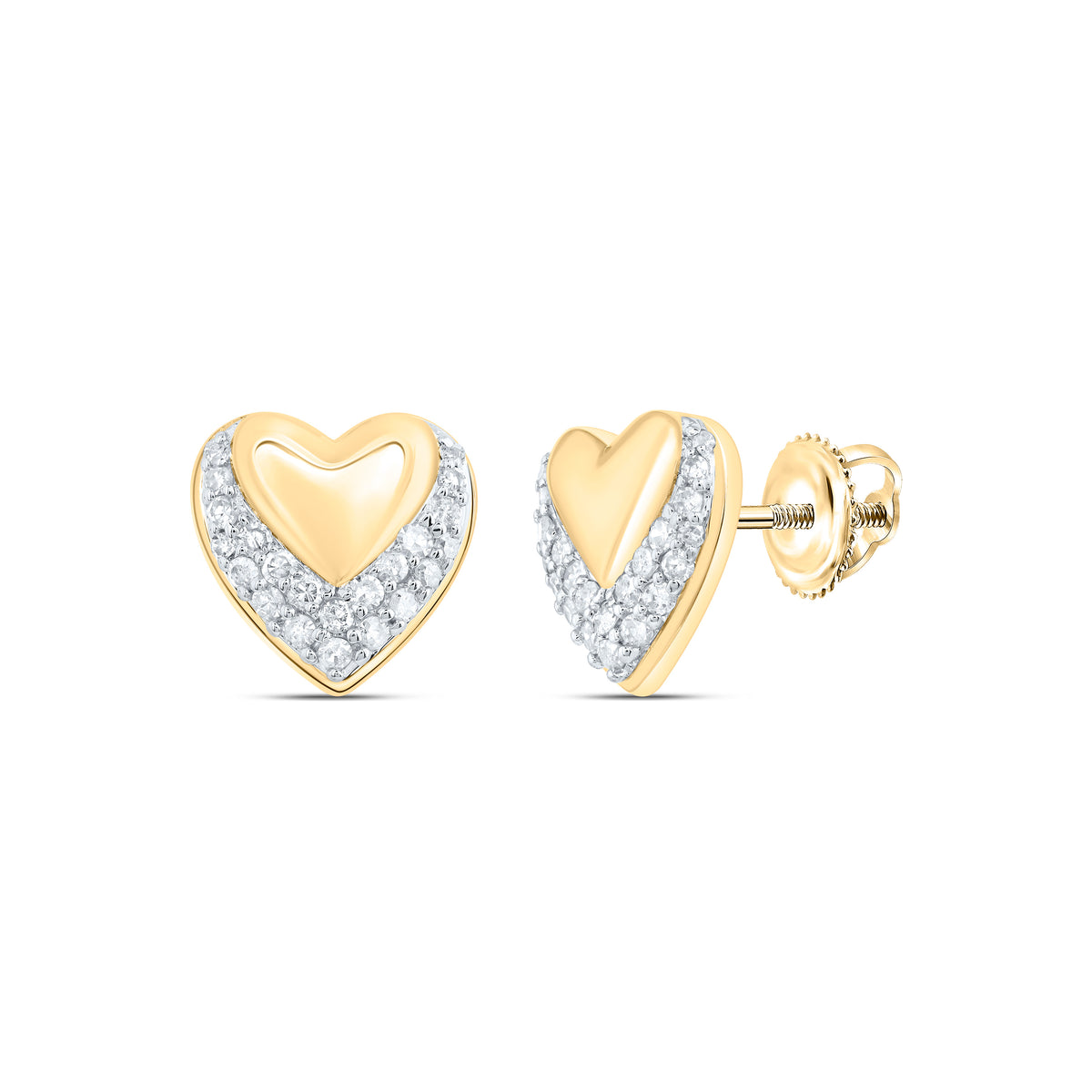1/4CTW-DIA P1 GIFT HEART STUD EARRING
