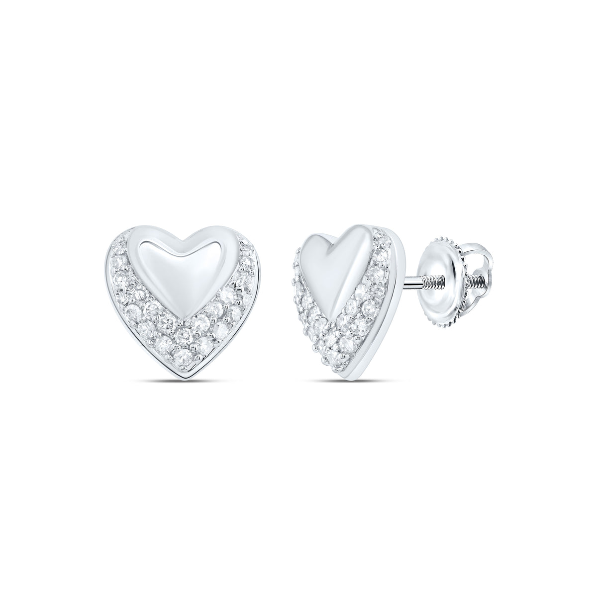 1/4CTW-DIA P1 GIFT HEART STUD EARRING
