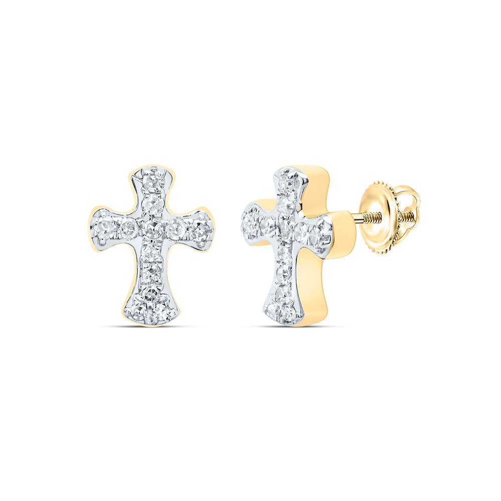 1/10CTW-DIA P1 GIFT CROSS EARRING
