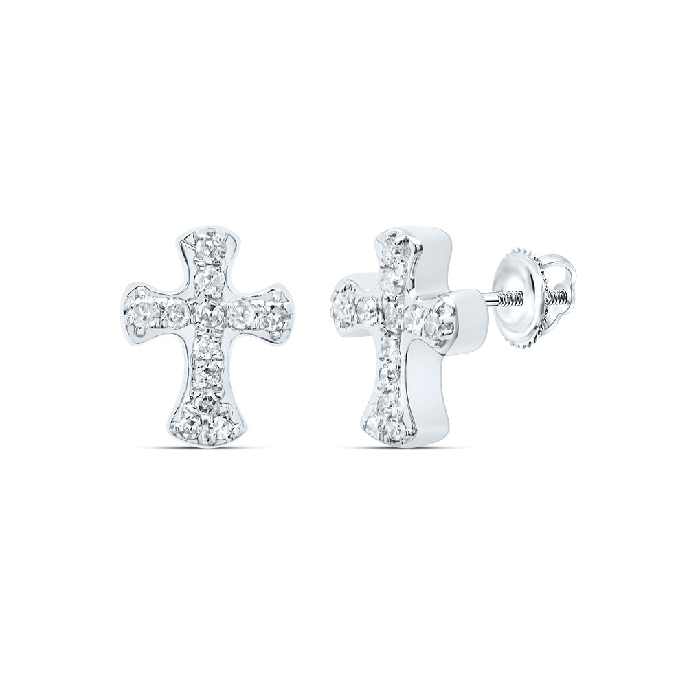 1/10CTW-DIA P1 GIFT CROSS EARRING