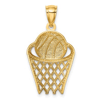 Load image into Gallery viewer, 14K Basketball in Hoop Pendant
