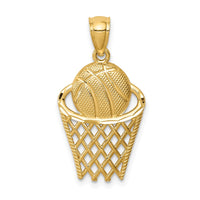 Load image into Gallery viewer, 14K Basketball in Hoop Pendant
