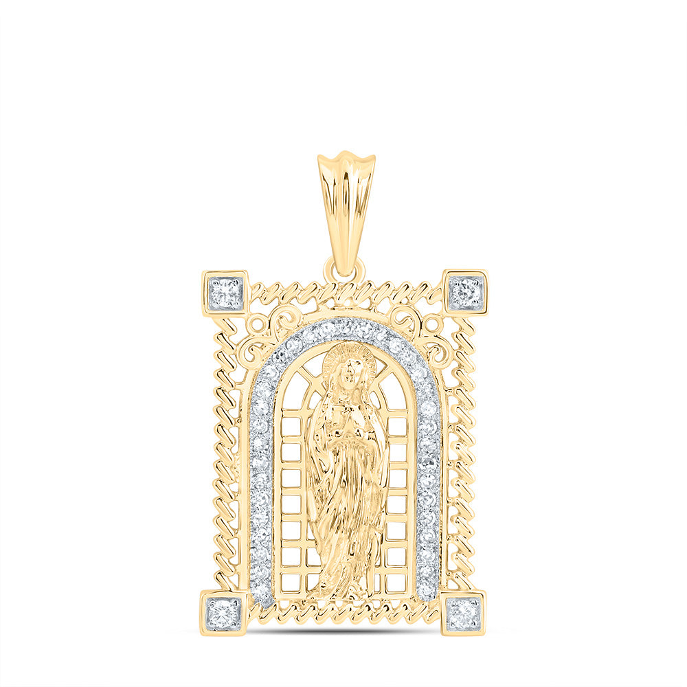 1/5CTW-DIA NK MOTHER MARY MENS CHARM