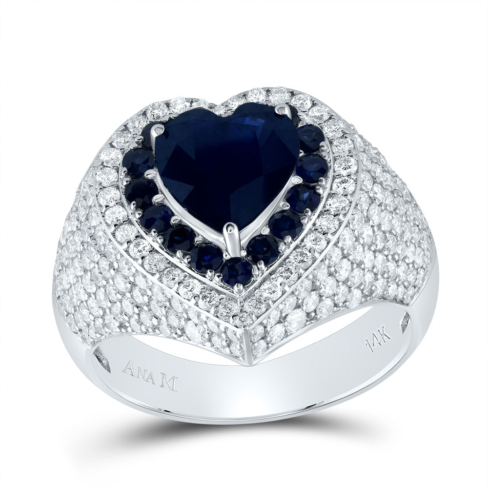 1 5/8CTW-DIA ANA M 2CTW HS-BS 1/2CTW-RD-BS  NAT GEM HEART RING
