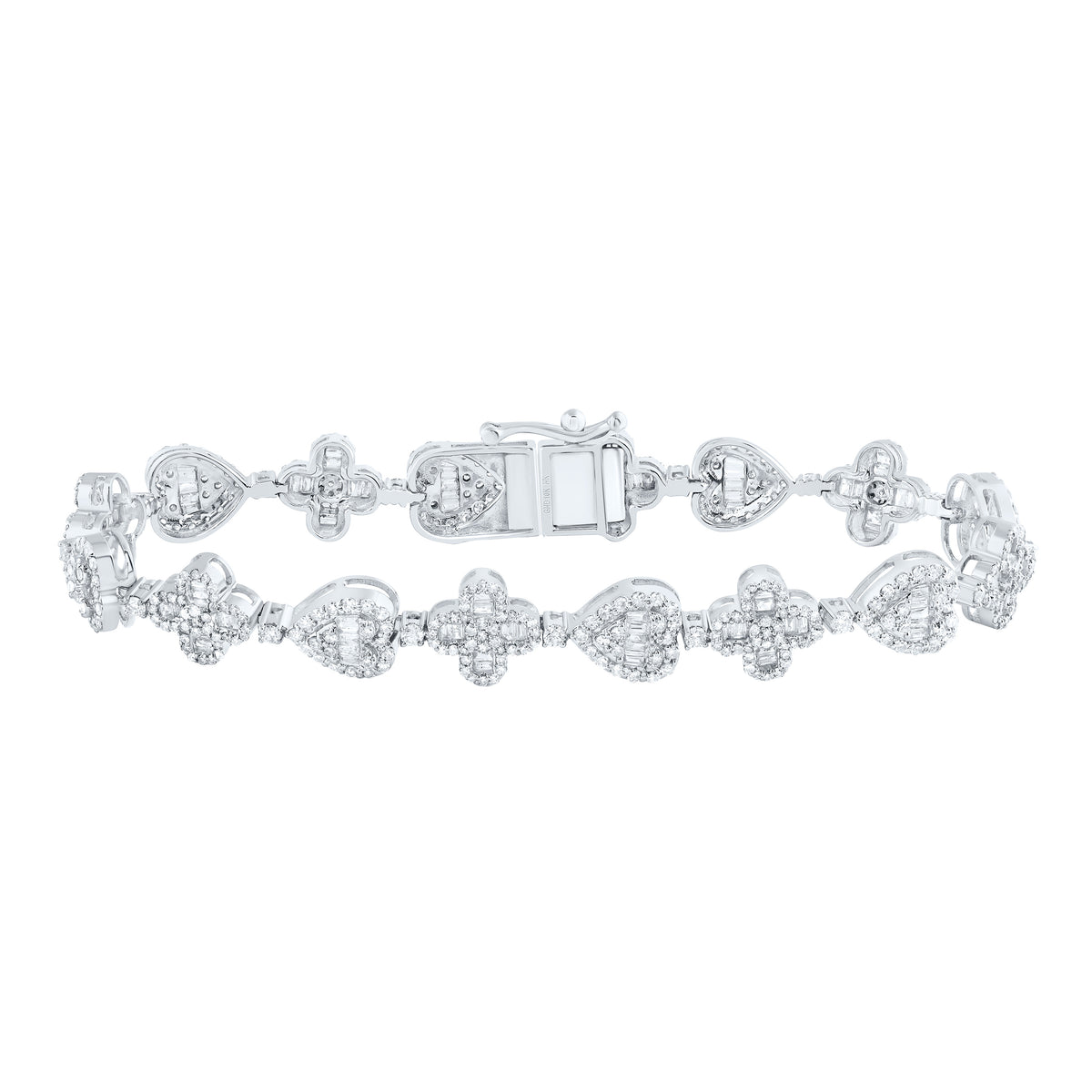 3 1/5CTW-DIA NK CLOVER HEART LADIES BRACELET (7 INCH)