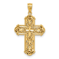Load image into Gallery viewer, 14K White Rhodium D/C Reversible Cross Pendant

