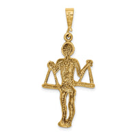 Load image into Gallery viewer, 14k Satin Diamond-cut Libra Zodiac Charm
