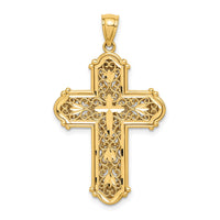 Load image into Gallery viewer, 14K White Rhodium D/C Reversible Cross Pendant
