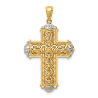 Load image into Gallery viewer, 14K White Rhodium D/C Reversible Cross Pendant
